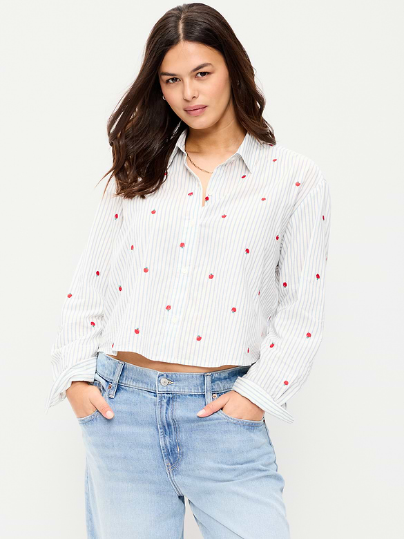 Cropped Button-Down Shirt