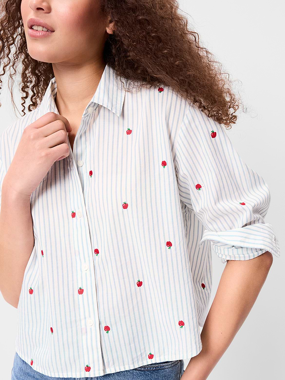 Cropped Button-Down Shirt