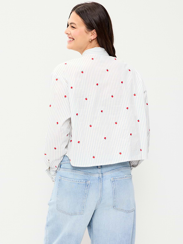 Cropped Button-Down Shirt