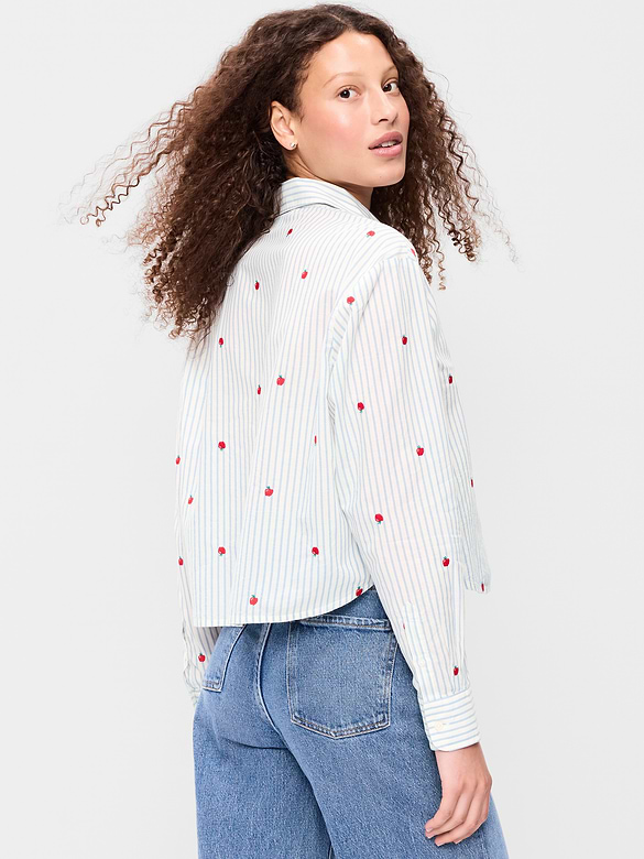Cropped Button-Down Shirt