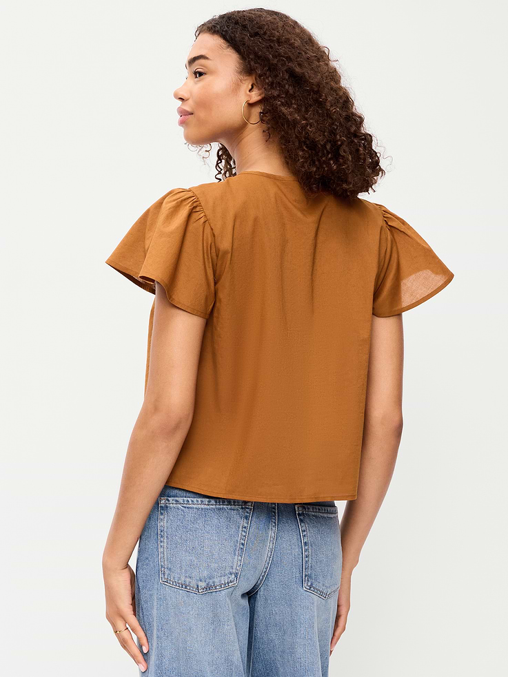 Image number 2 showing, Short-Sleeve Embroidered Trousseau Top