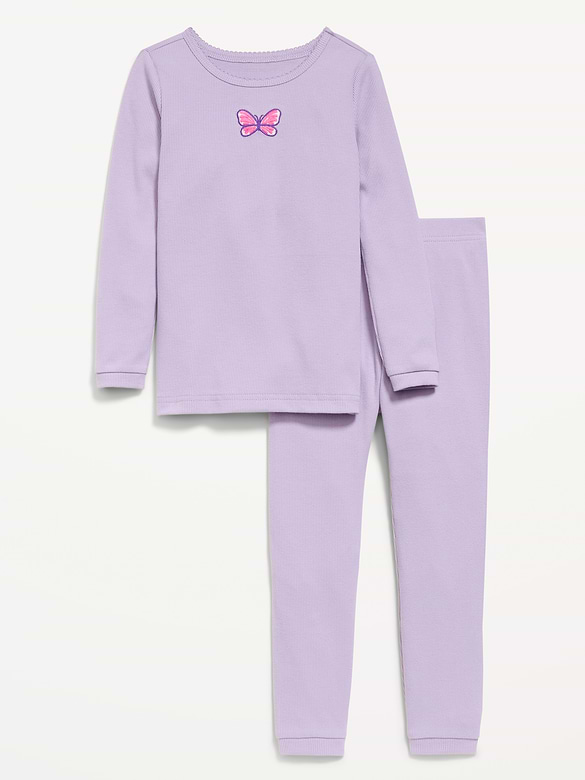 Snug-Fit Graphic Pajama Set for Girls