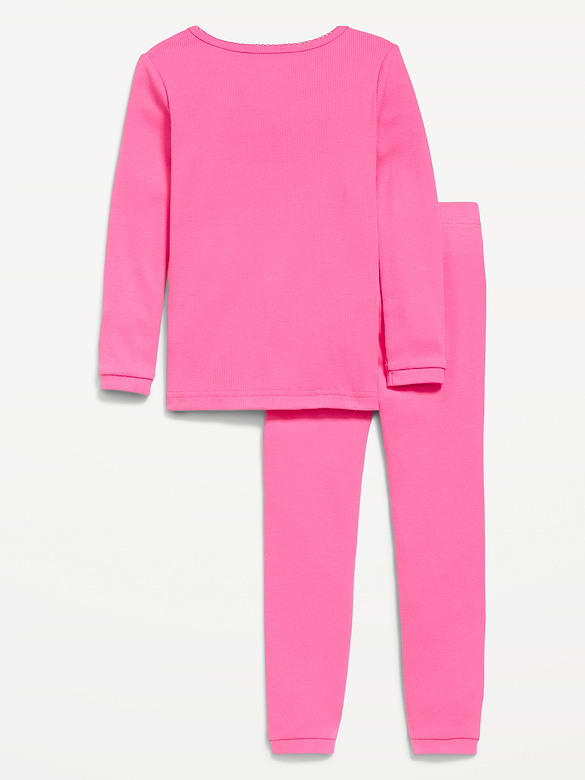 Snug-Fit Graphic Pajama Set for Girls