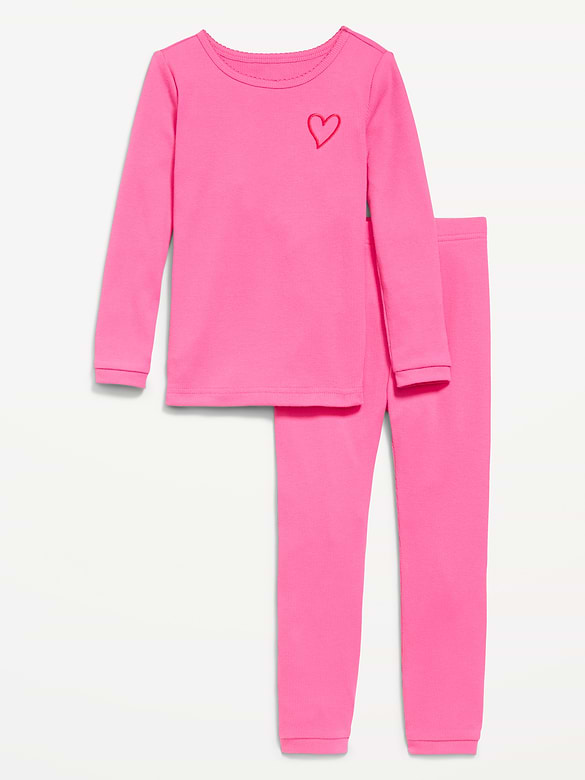 Snug-Fit Graphic Pajama Set for Girls