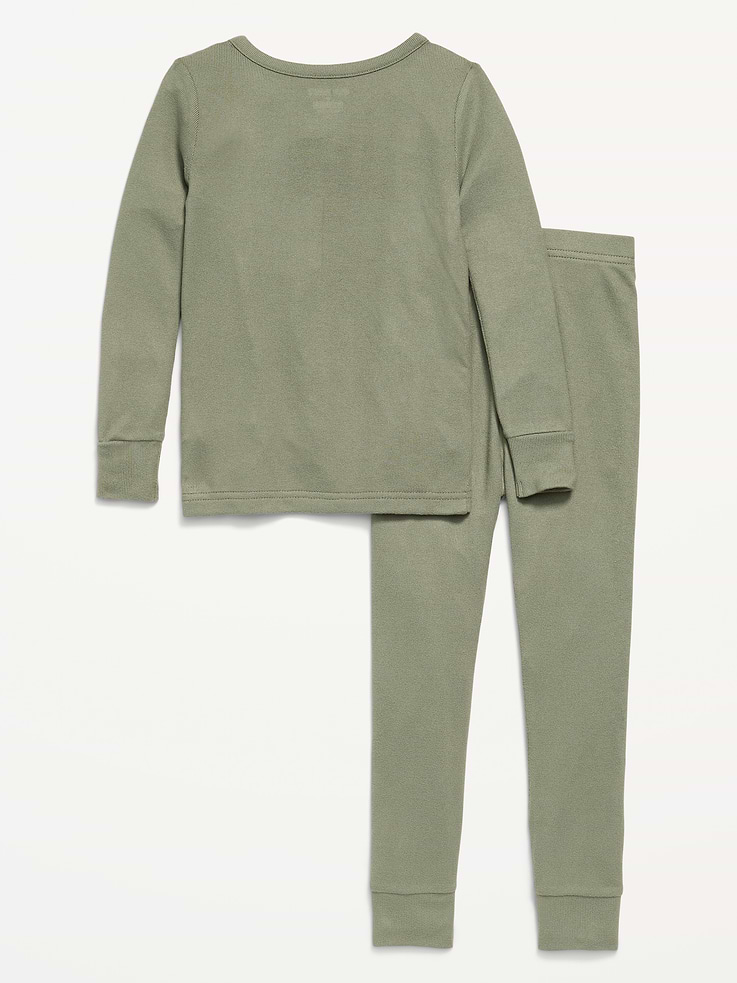 Image 2 of 2, SoftMode Snug-Fit Henley Pajama Set for Toddler & Baby