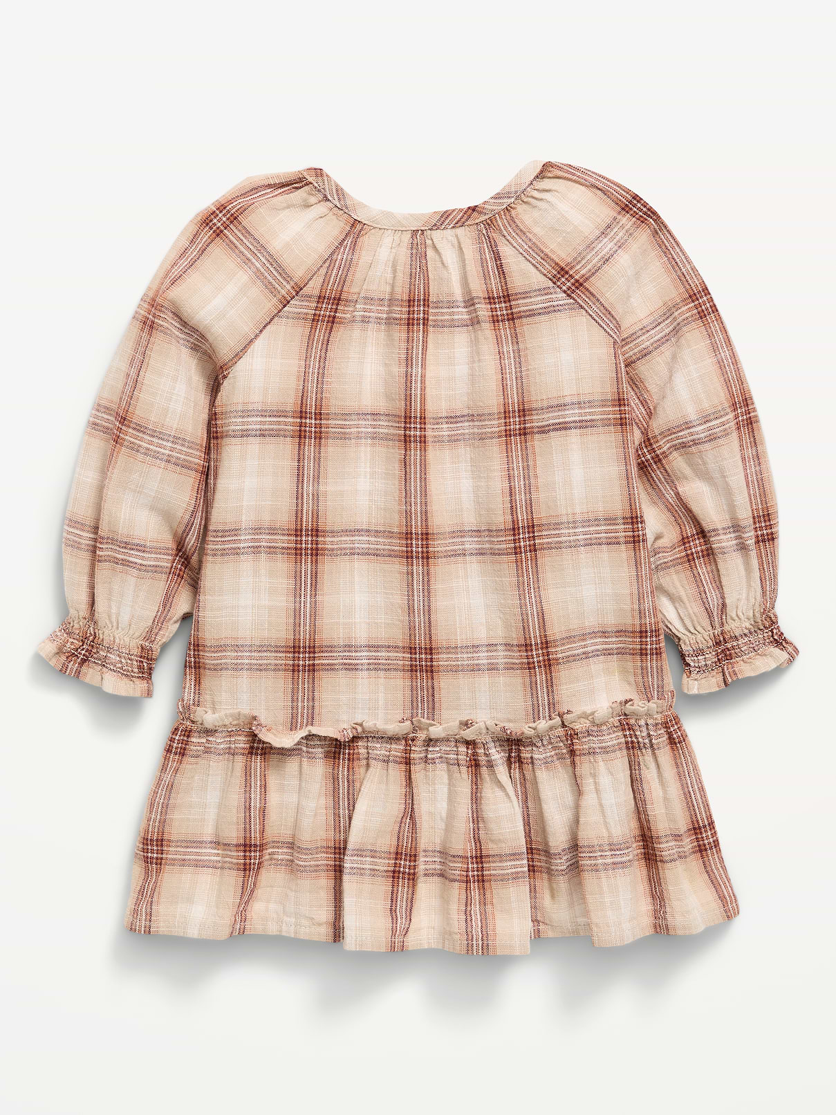 Image number 2 showing, Long-Sleeve Plaid Ruffled Swing Dress for Baby