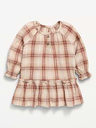 Image number 3 showing, Long-Sleeve Plaid Ruffled Swing Dress for Baby