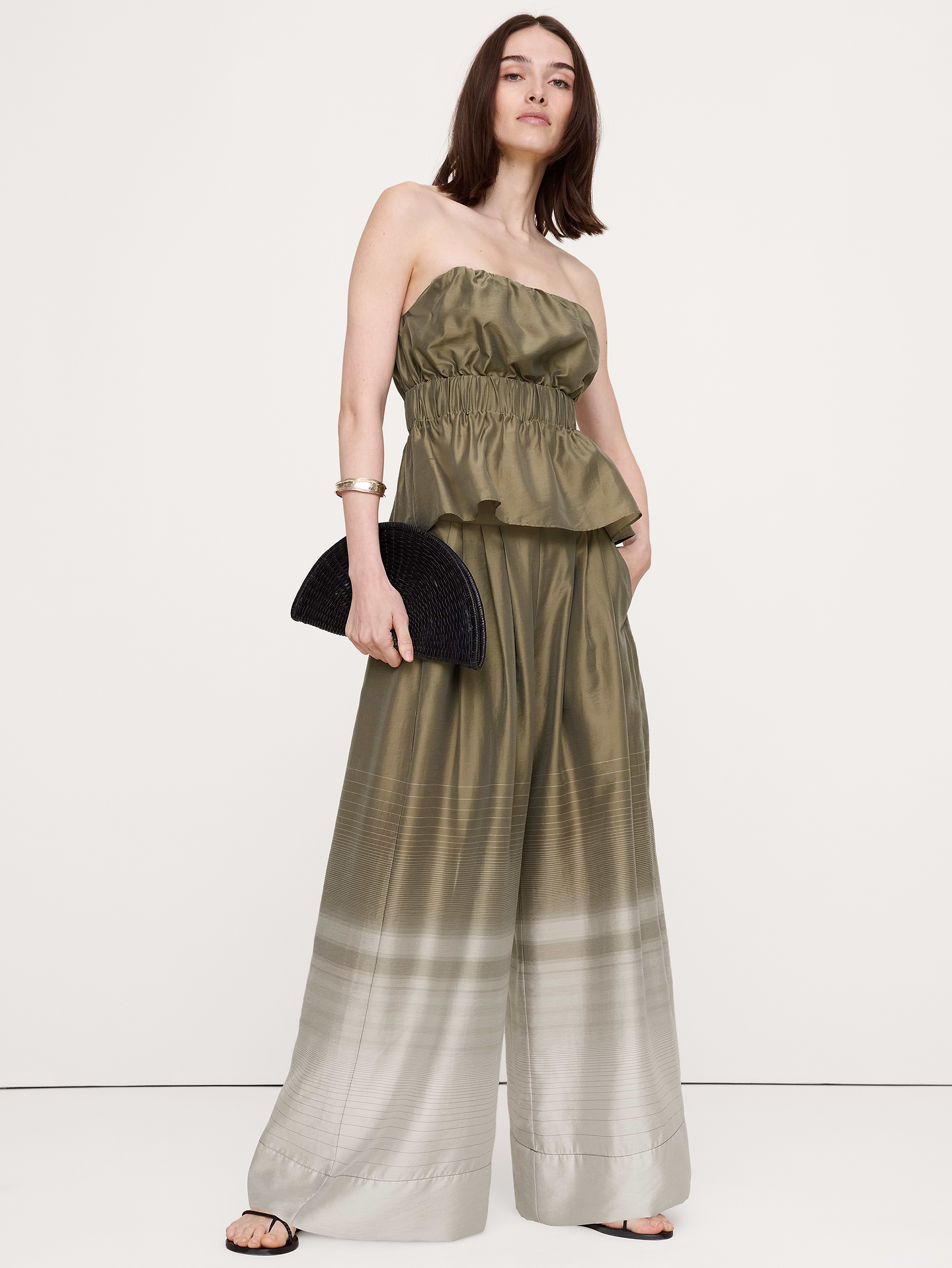 Image number 1 showing, High-Rise Wide-Leg Palazzo Pant