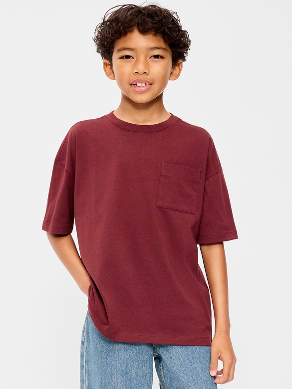 Oversized Short-Sleeve Pocket T-Shirt for Boys
