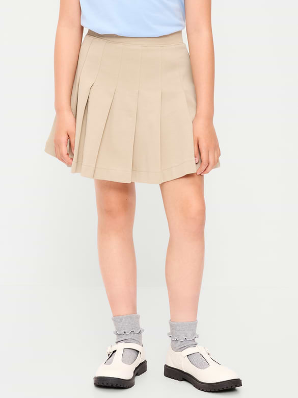 School Uniform Ponte-Knit Pleated Skort for Girls