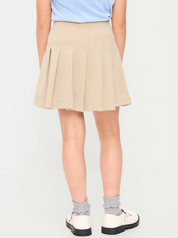 School Uniform Ponte-Knit Pleated Skort for Girls