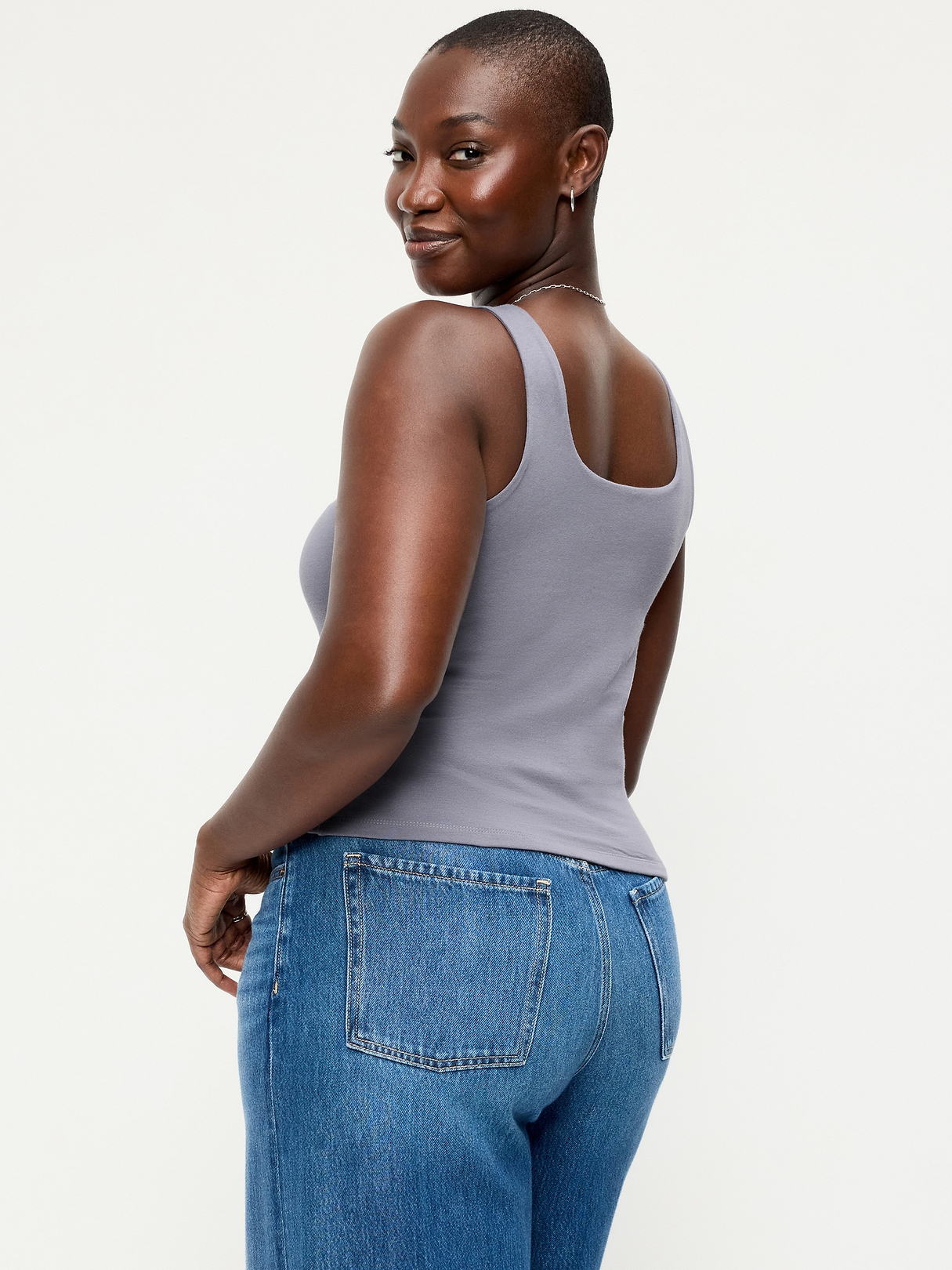 Hug Double-Layer Scoop-Neck Tank Top | Old Navy