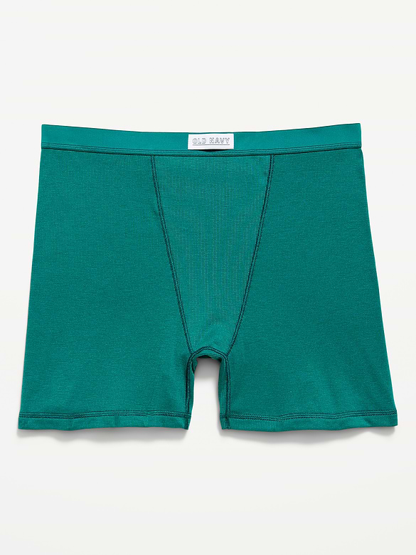 High-Waisted Ribbed Boyshort Briefs -- 3-inch inseam
