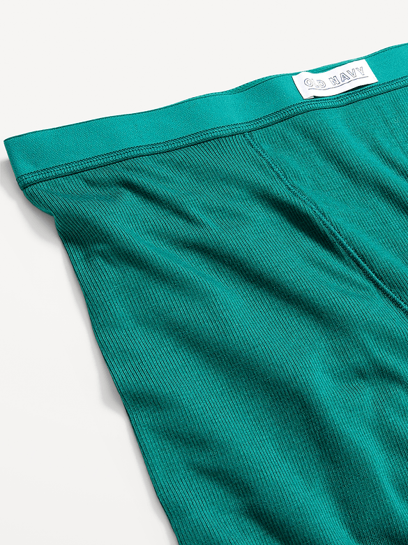 High-Waisted Ribbed Boyshort Briefs -- 3-inch inseam