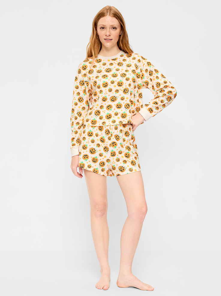 L'image numéro 1 présente Pyjama court à motif d’Halloween pour femme