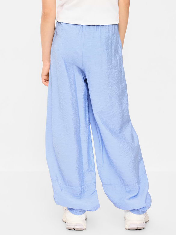High-Waisted Crinkled Harem Pants for Girls