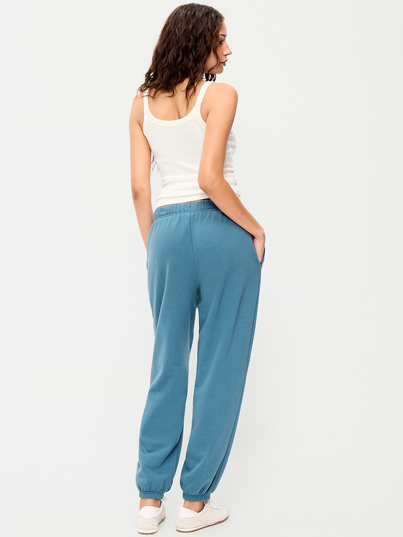 High-Waisted Cinched-Ankle Sweatpants