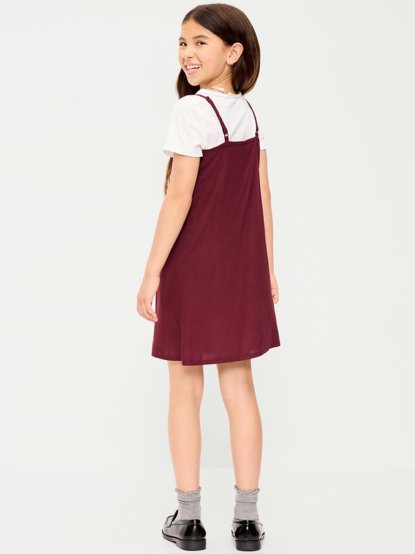 Short-Sleeve Graphic T-Shirt and Dress Set for Girls