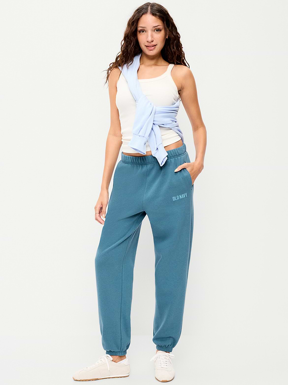 High-Waisted Cinched-Ankle Sweatpants