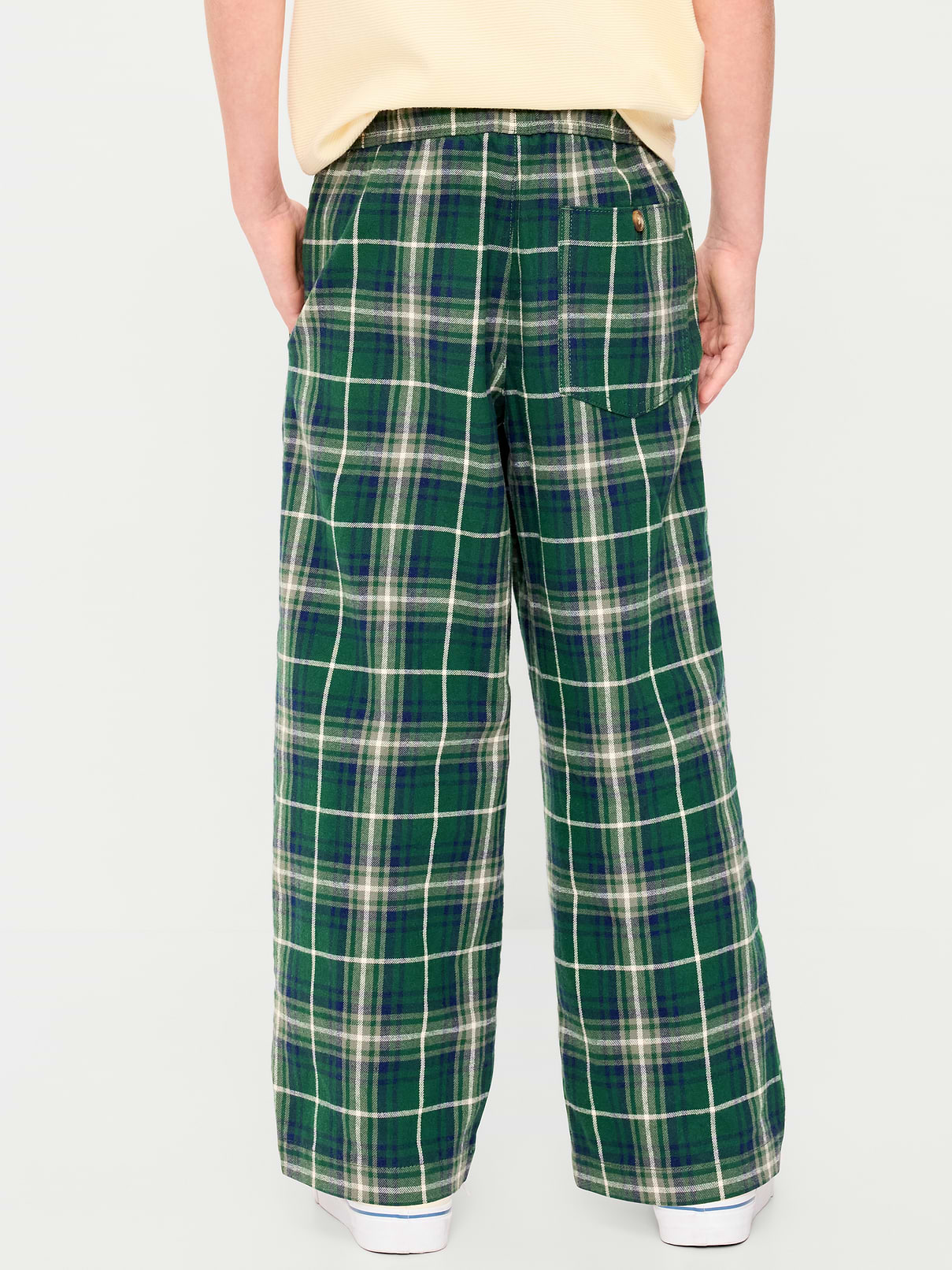 Image number 2 showing, Pull-On Baggy Plaid Flannel Pants for Boys