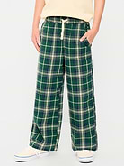 Image number 1 showing, Pull-On Baggy Plaid Flannel Pants for Boys