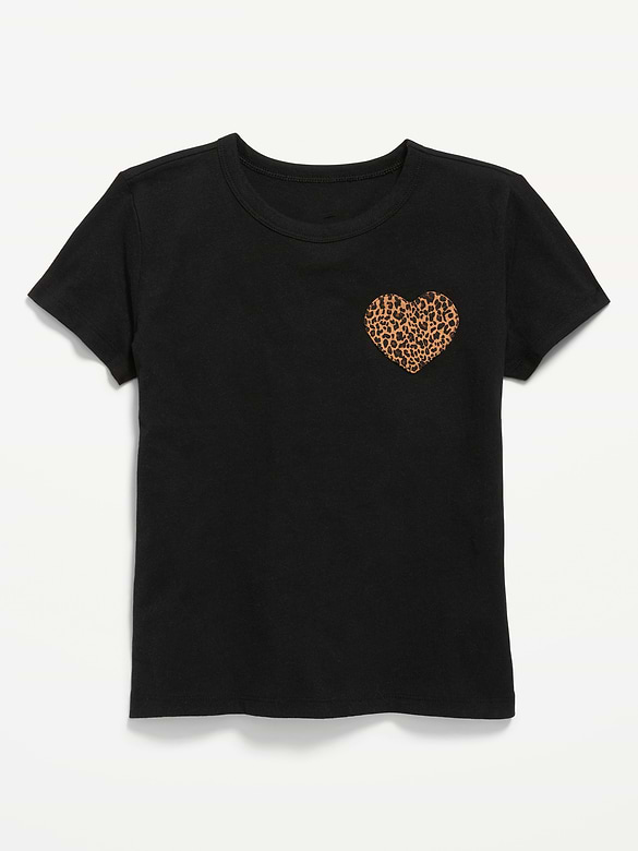 Softest Short-Sleeve Heart-Pocket T-Shirt for Girls