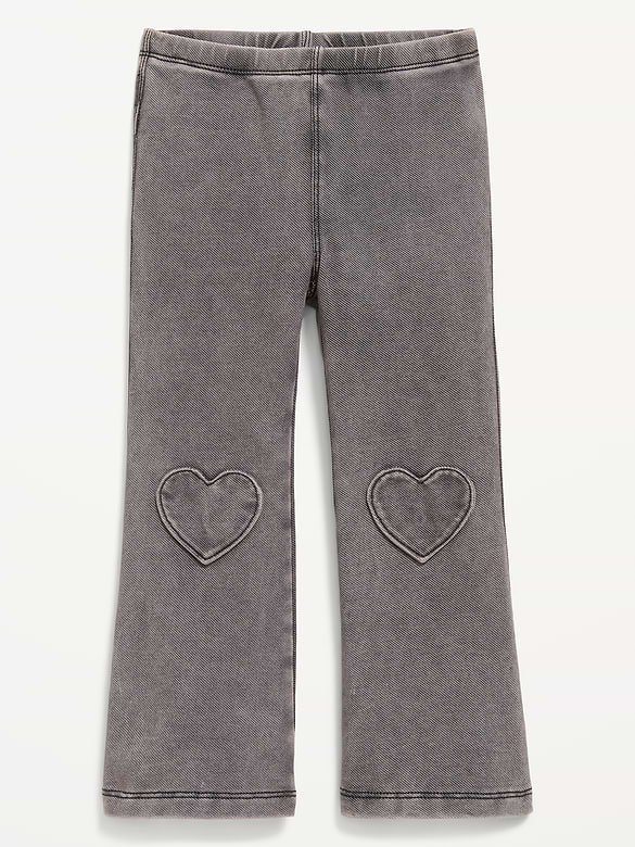 Faux-Denim Flared Leggings for Toddler Girls