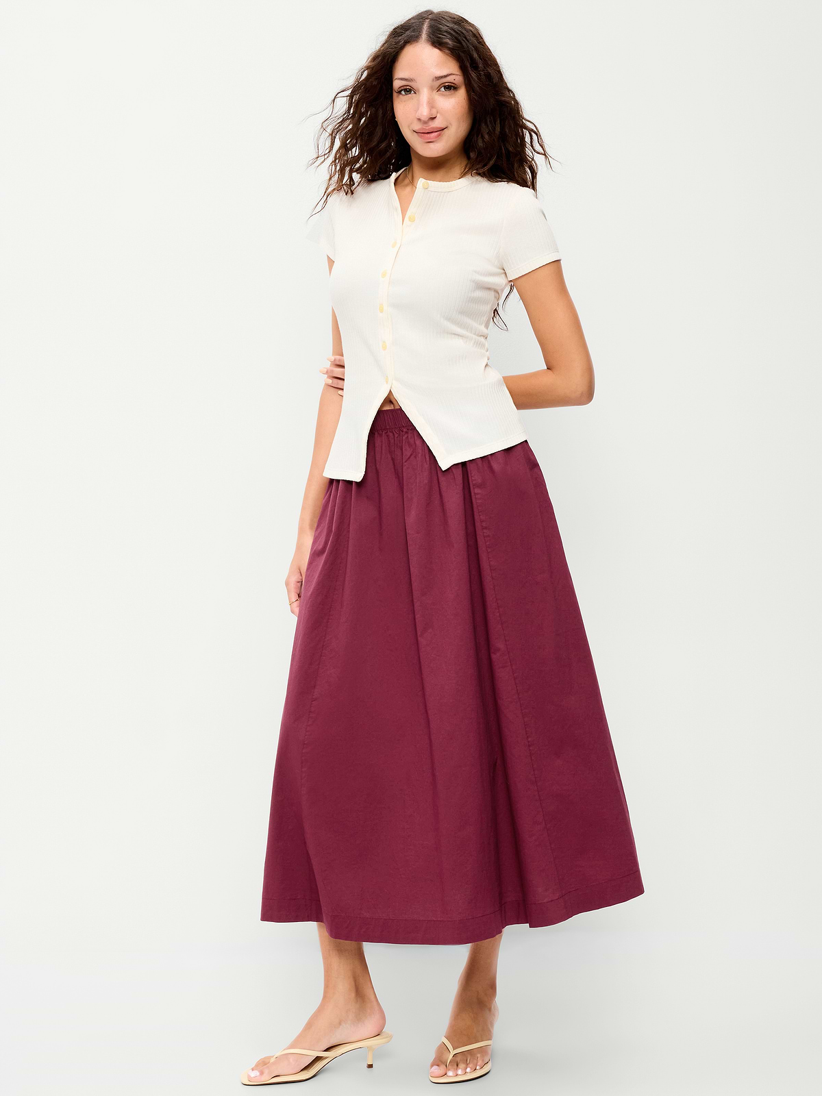 Poplin Midi Skirt