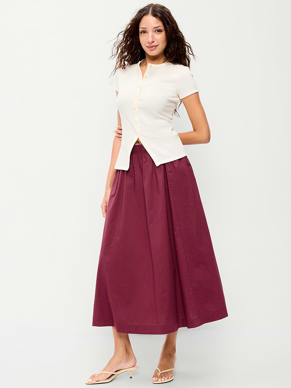Poplin Midi Skirt