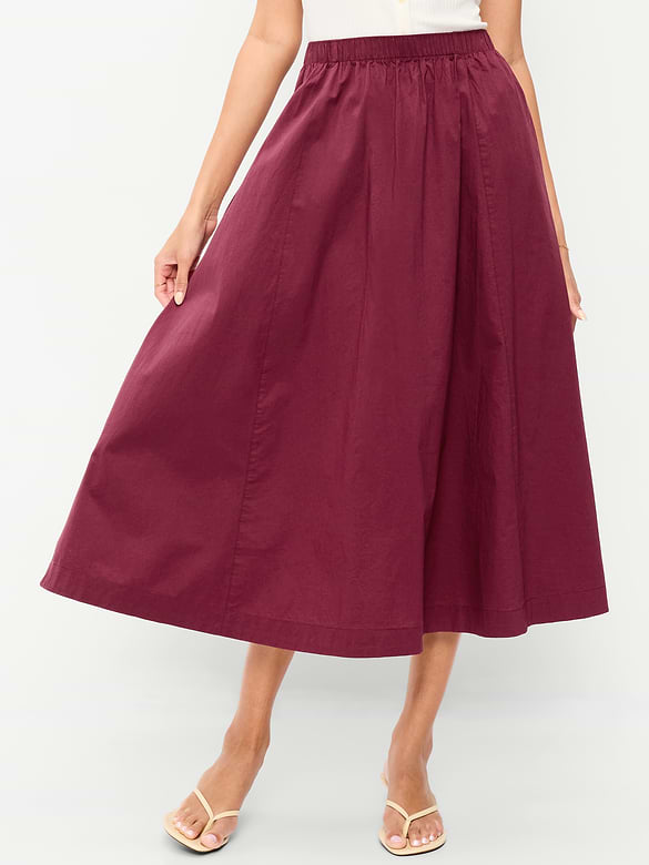 Poplin Midi Skirt