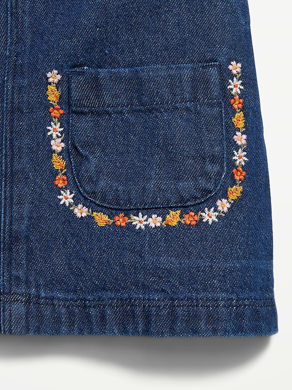 Sleeveless Denim Dress and Long-Sleeve Top Set for Baby