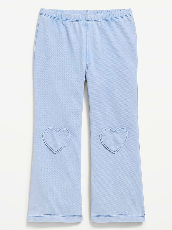 Faux-Denim Flared Leggings for Toddler Girls