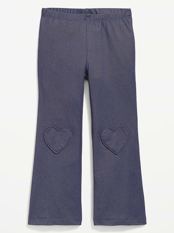 Faux-Denim Flared Leggings for Toddler Girls