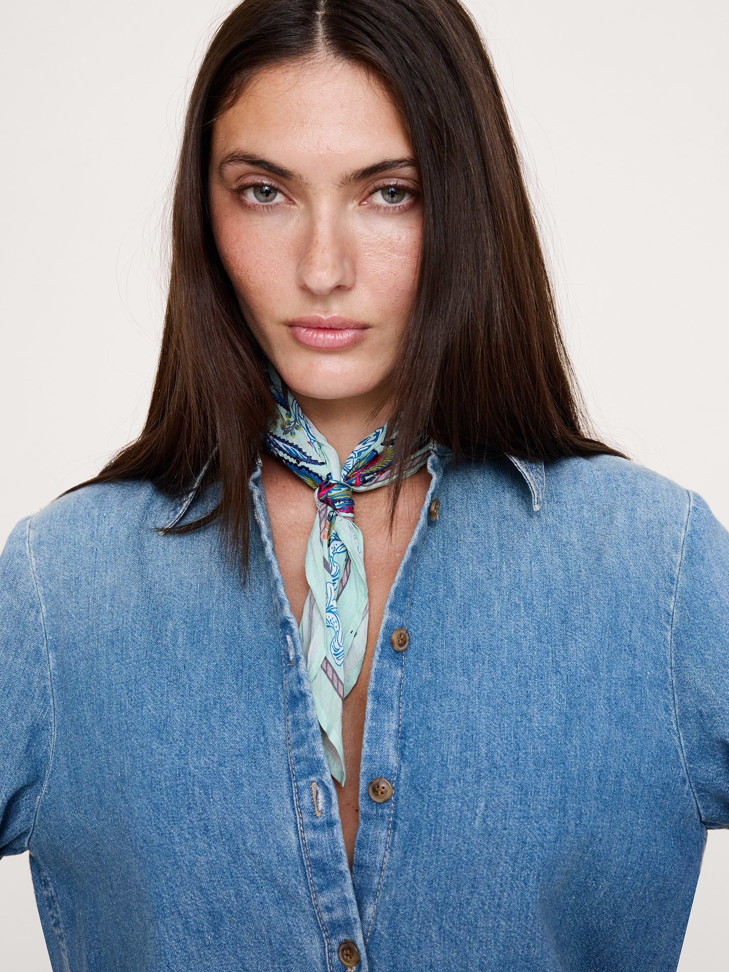 Image number 8 showing, Embroidered Cotton Scarf by Vismaya