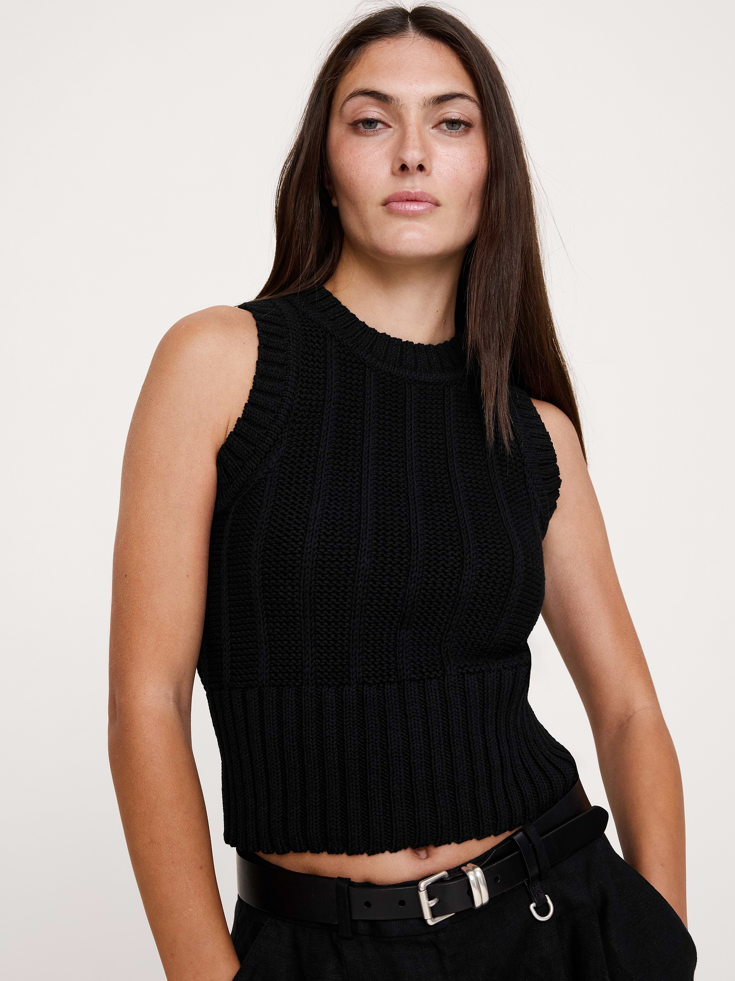 L'image numéro 1 présente Camisole en tricot de coton épais