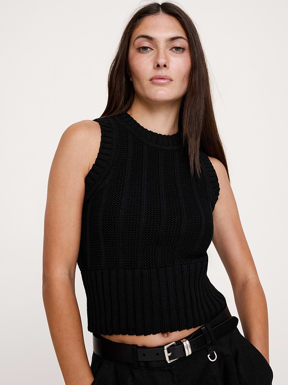Chunky Cotton Sweater Tank