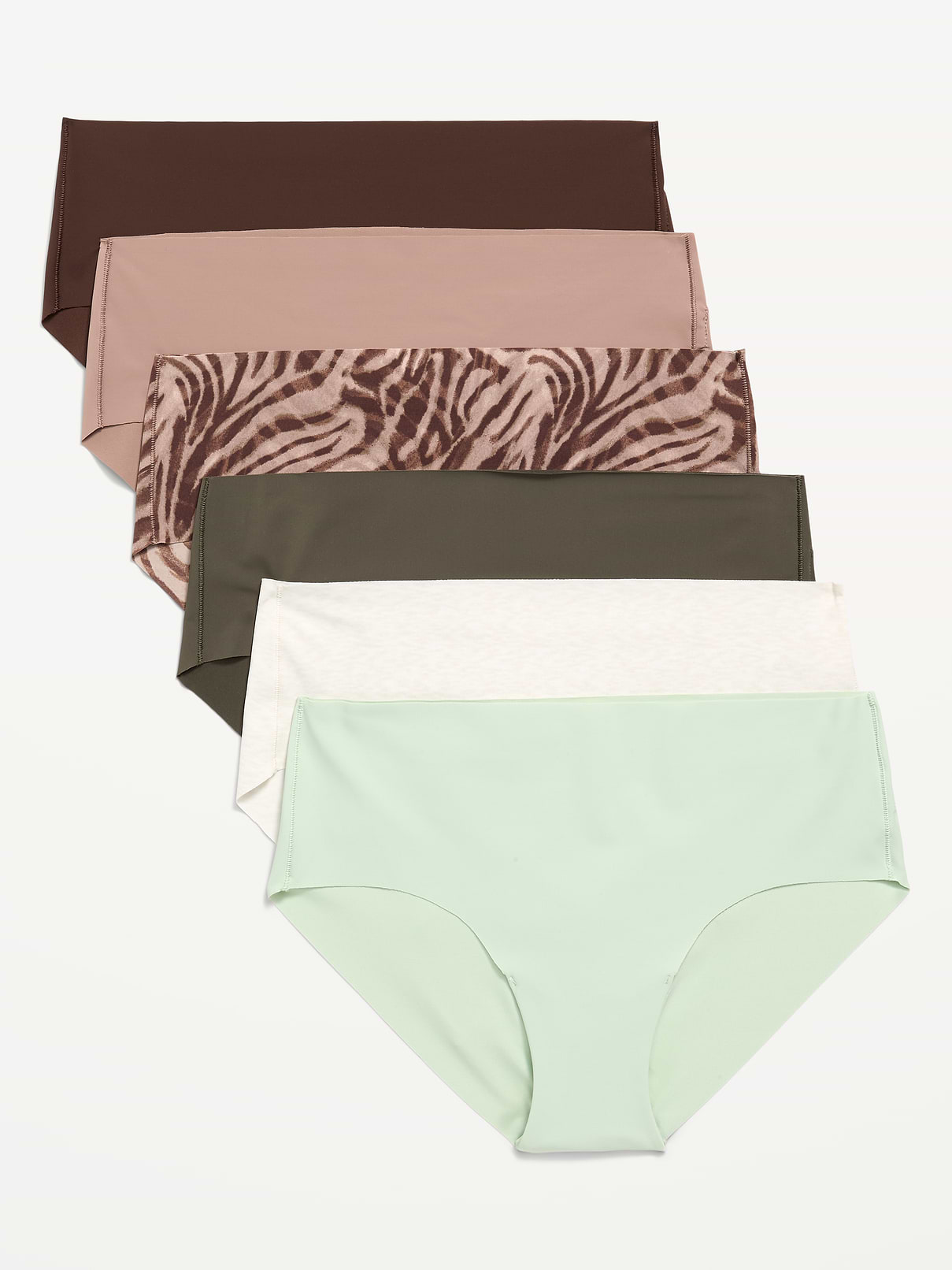 Image number 1 showing, Low-Rise No-Show Hipster Underwear 6-Pack
