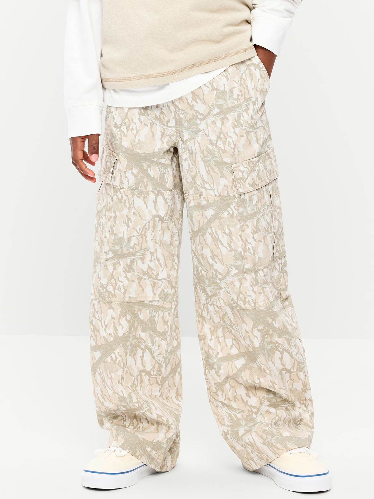 Image number 1 showing, Baggy Cargo Ripstop Pants for Boys