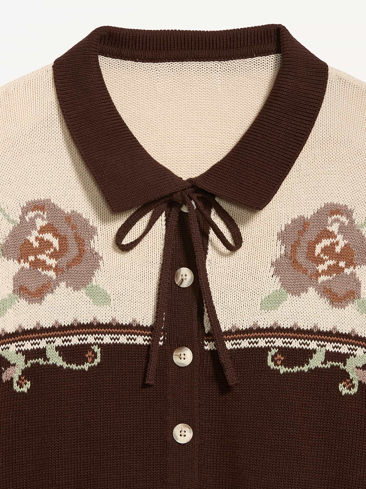 Image number 3 showing, Seaside Cotton Tie-Front Collared Cardigan