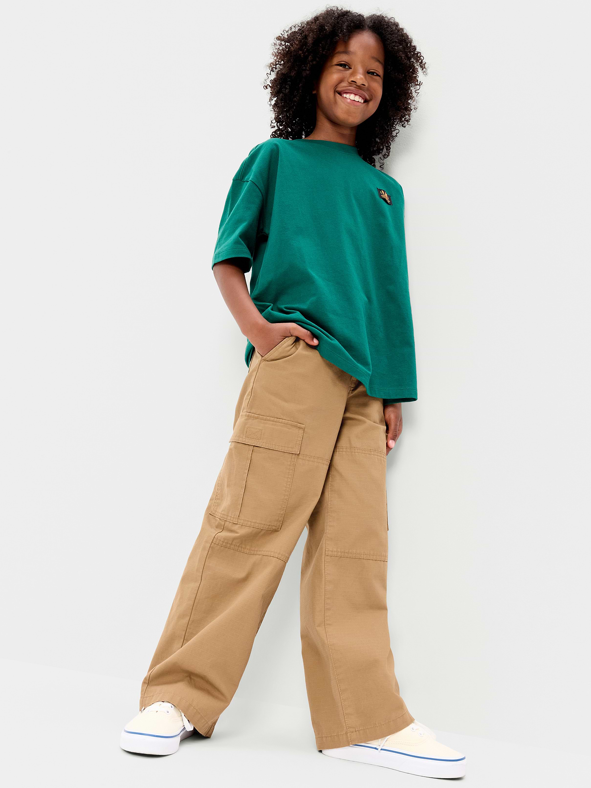 Image number 3 showing, Baggy Cargo Ripstop Pants for Boys