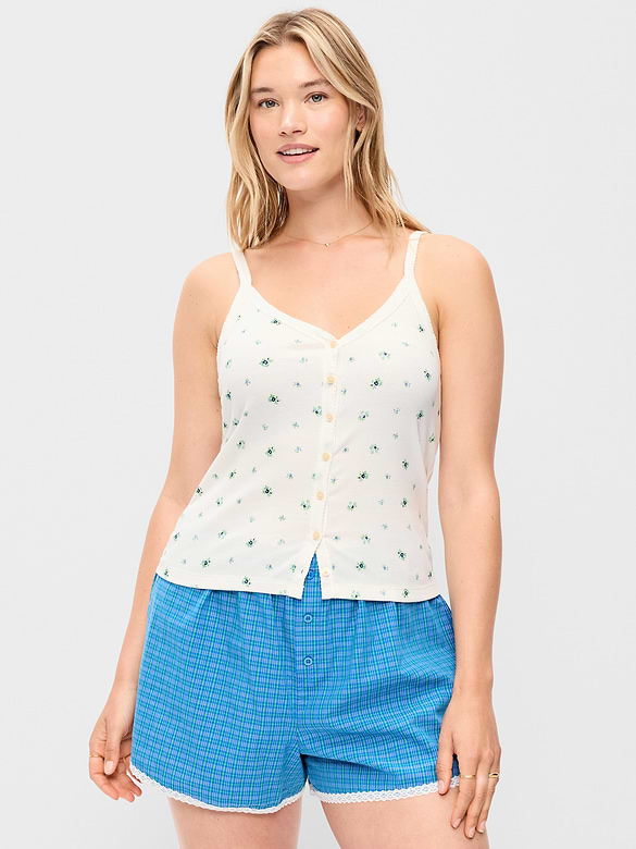 Button-Down Cami Tank Top