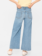 L'image numéro 2 présente Jean coupe généreuse jambe large à taille haute pour fille