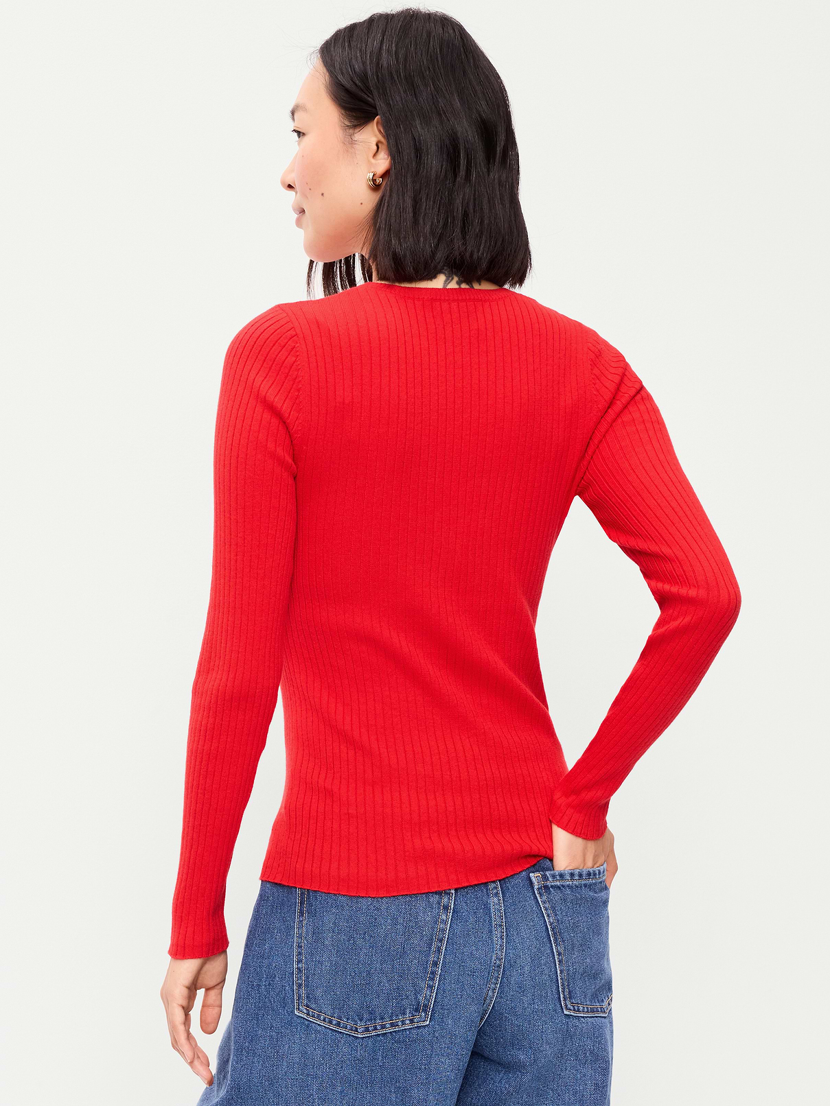 Image number 2 showing, Crew-Neck Long-Sleeve Ribbed Top