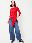 Image number 3 showing, Crew-Neck Long-Sleeve Ribbed Top