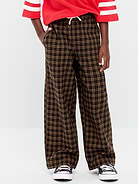 Image number 1 showing, Pull-On Baggy Plaid Flannel Pants for Boys