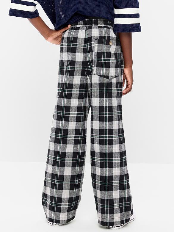 Pantalon à taille extensible en flanelle à carreaux pour garçon