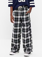 Image number 1 showing, Pull-On Baggy Plaid Flannel Pants for Boys