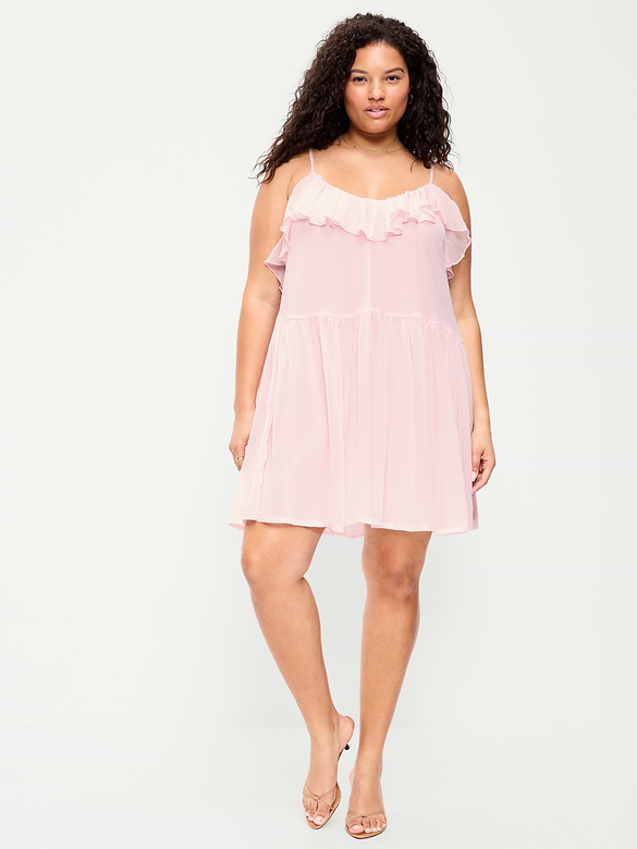 Ruffle-Front Flounce Mini Dress