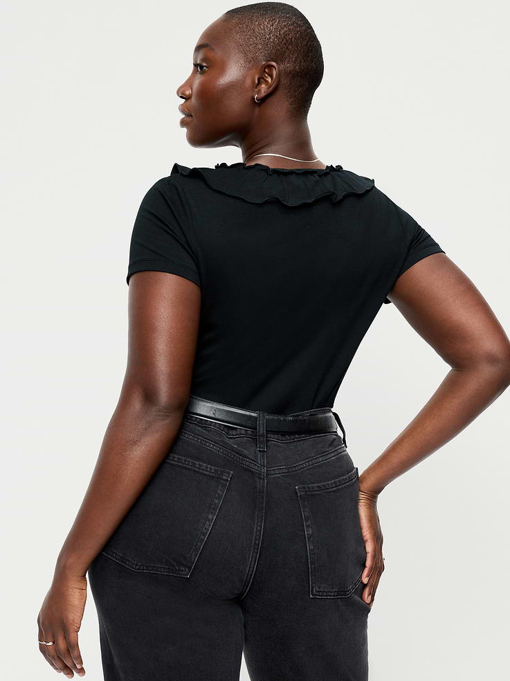 Image number 6 showing, Lettuce-Edge Scoop-Neck Top