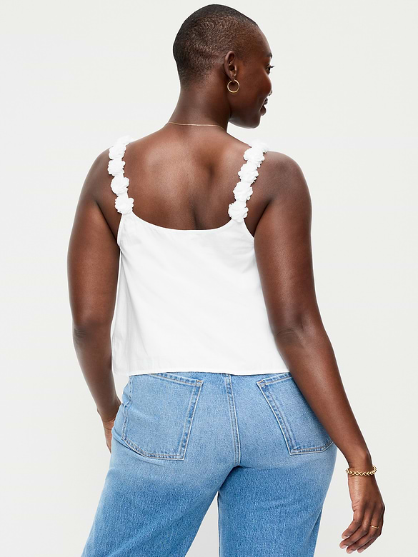 Rosette-Strap Tank Top